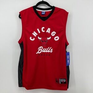 NBA Ultra Game Chicago Bulls Muscle Jersey Mens Medium Red Black VXML696S NEW